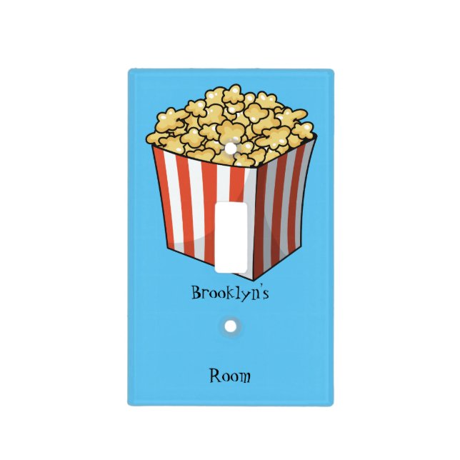 Popcorn cartoon illustration light switch cover (Front)
