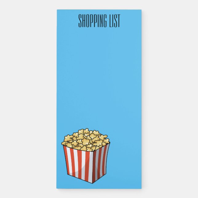 Popcorn cartoon illustration  magnetic notepad (Front)