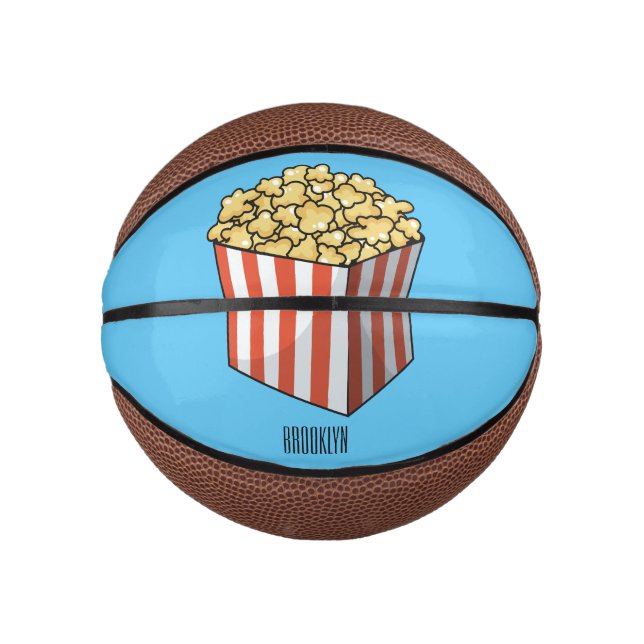 Popcorn cartoon illustration  mini basketball (Front)