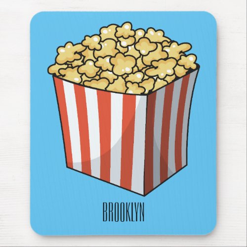 Popcorn cartoon illustration  mouse pad