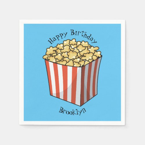 Popcorn cartoon illustration  napkins