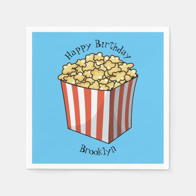Popcorn cartoon illustration  napkins (Front)