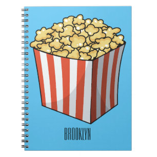 Popcorn cartoon illustration notebook
