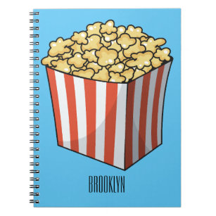 Popcorn cartoon illustration  notebook