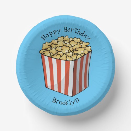 Popcorn cartoon illustration  paper bowls