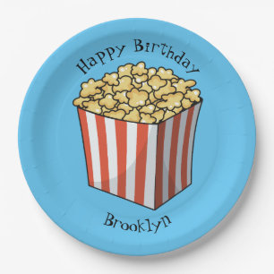 Popcorn cartoon illustration paper plates