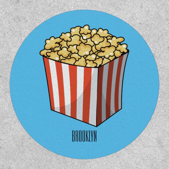 Popcorn cartoon illustration  patch (Front)