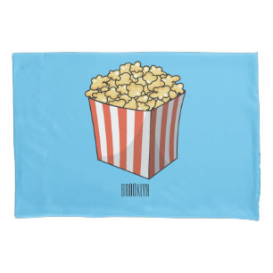 Popcorn cartoon illustration  pillow case