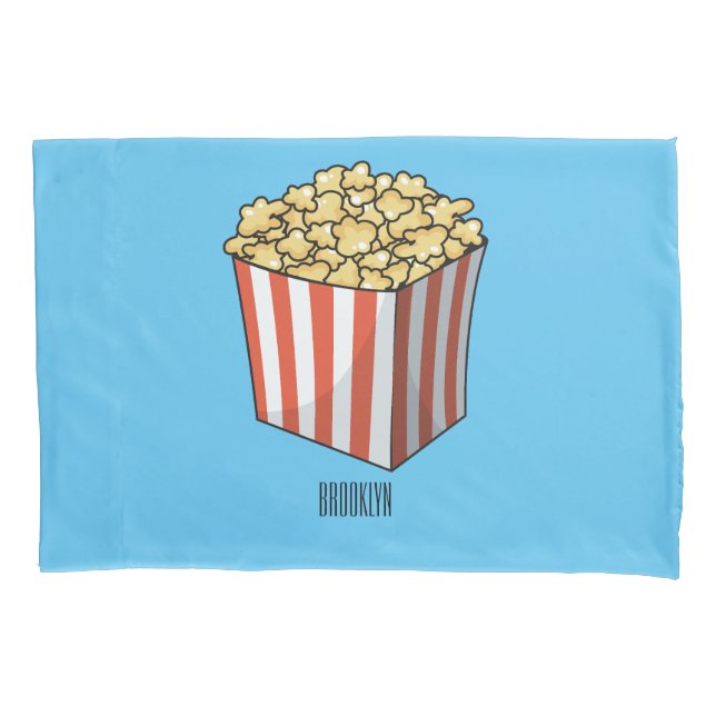 Popcorn cartoon illustration  pillow case (Front)