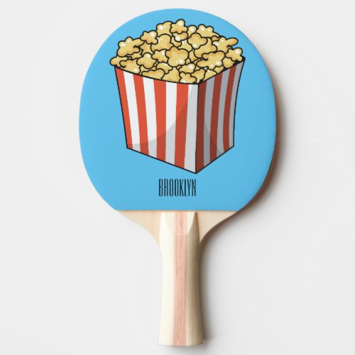 Popcorn cartoon illustration  ping pong paddle