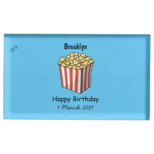 Popcorn cartoon illustration place card holder