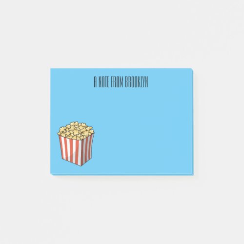 Popcorn cartoon illustration  post_it notes