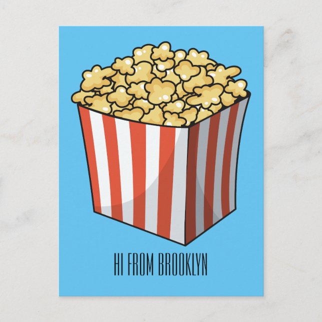 Popcorn cartoon illustration  postcard (Front)
