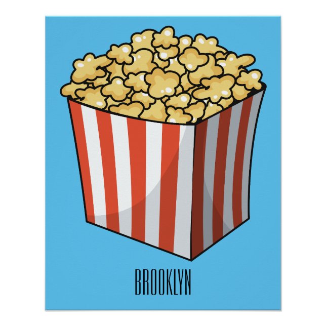 Popcorn cartoon illustration  poster (Front)