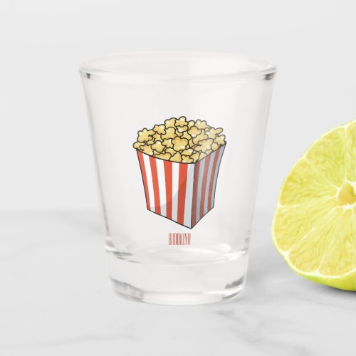 Popcorn cartoon illustration  shot glass