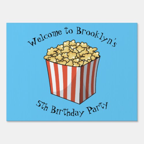 Popcorn cartoon illustration sign