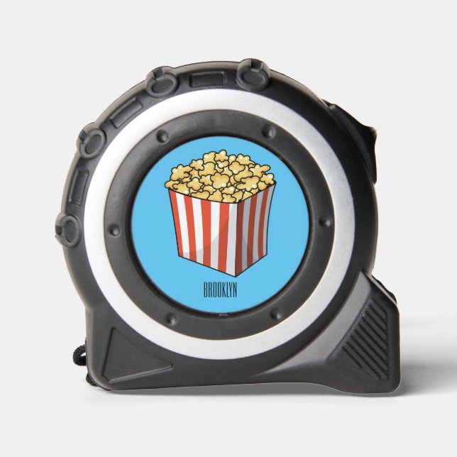 Popcorn cartoon illustration  tape measure (Front)