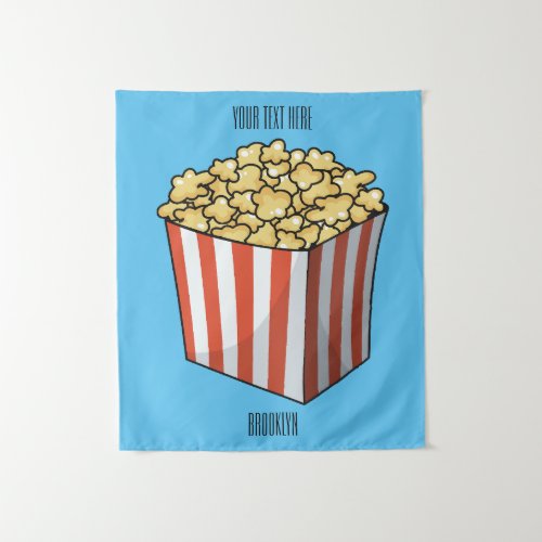 Popcorn cartoon illustration  tapestry