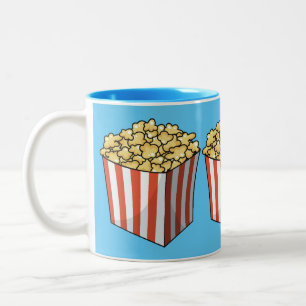 Popcorn cartoon illustration Two-Tone coffee mug