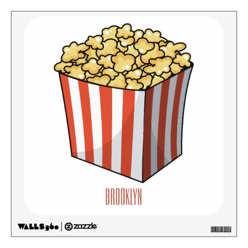 Popcorn cartoon illustration  wall decal