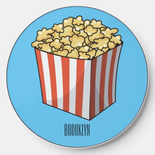 Popcorn cartoon illustration  wireless charger 