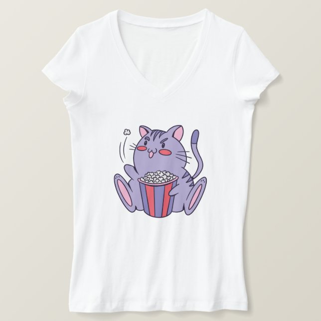 Popcorn Cat T-Shirt (Design Front)