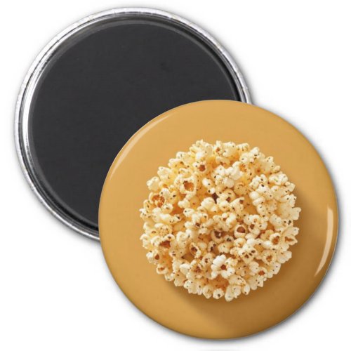 Popcorn Circle with a Brown Background Magnet