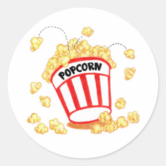 Popcorn Classic Round Sticker