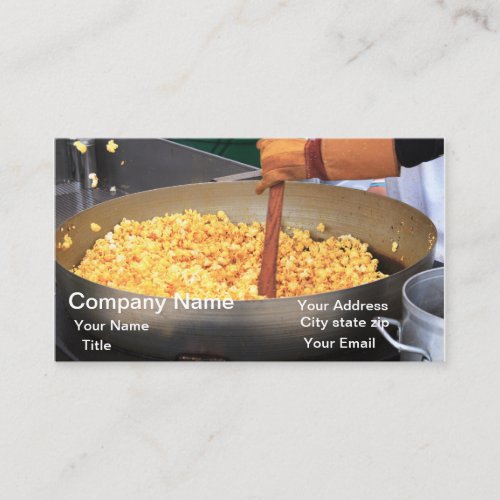 popcorn corn kettle tasty popcorn caramel popcorn business card