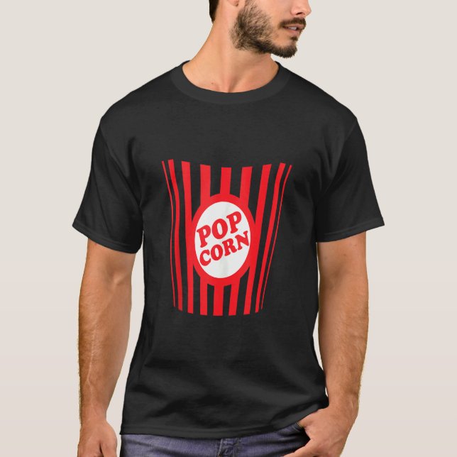 Popcorn Costume Popcorn Halloween Costume T-Shirt (Front)