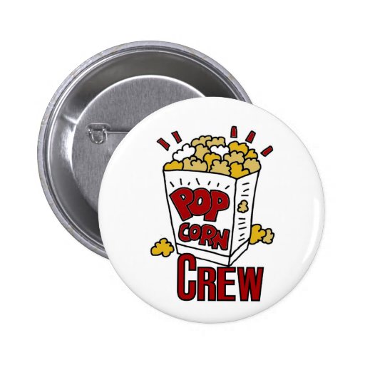 Popcorn Crew Button | Zazzle