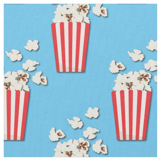 Popcorn Cute Movie Theater Fabric (Close Up)