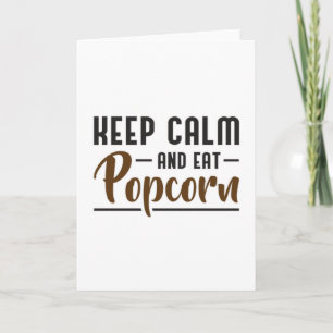 Popcorn Day Cinema Movie Keep Calm Snack Gift Idea Card
