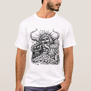 Popcorn Day Horror Movie Night T-Shirt