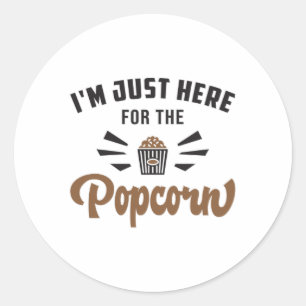Popcorn Day Movie Pop Film Cinema Snack Gift Idea Classic Round Sticker