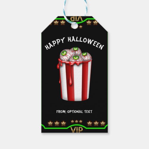 Popcorn Eyeball Halloween Fright Night Party Favor Gift Tags