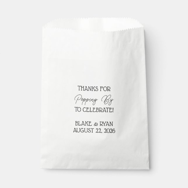 Popcorn Favor Bags: Thanks for Popping By Bag (Front)
