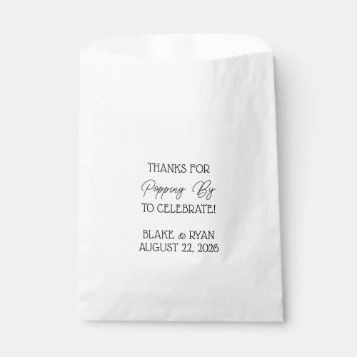 Popcorn Favor Bags Thanks for Popping By Favor Bag