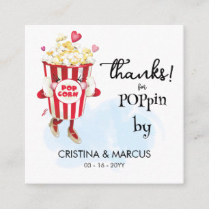 Popcorn Favor Card Thanks for Poppin By