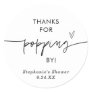 Popcorn Favor Sticker, Thanks for Popping By Favor Classic Round Sticker