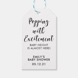 Popcorn Favor Tags, Simple Baby Shower favor Gift Tags