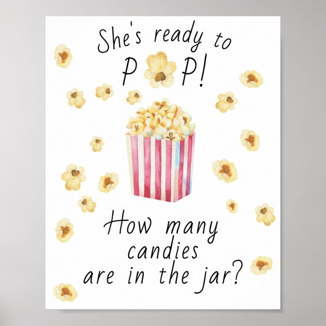 Popcorn  - guess how many candies in jar poster (Front)