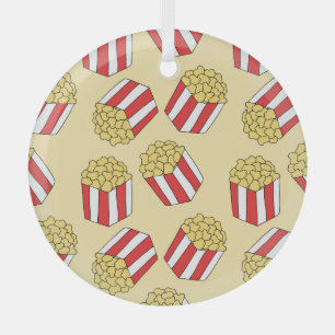 Popcorn hand drawn, colorful seamless pattern. glass ornament