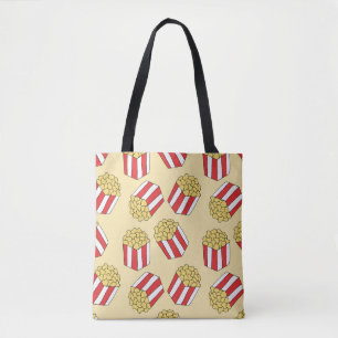 Popcorn hand drawn, colorful seamless pattern. tote bag