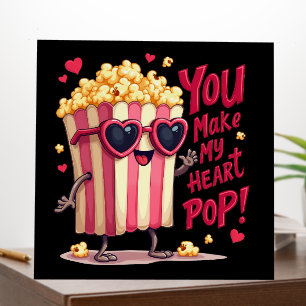 Popcorn Heart Pop Valentine Design Foam Board