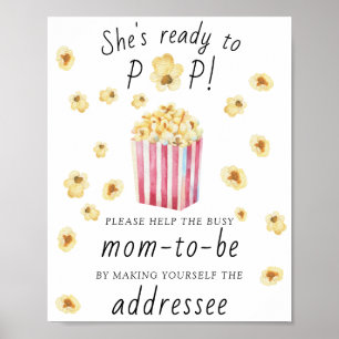 Popcorn - Help the Busy Mom-to-Be Addressee Poster