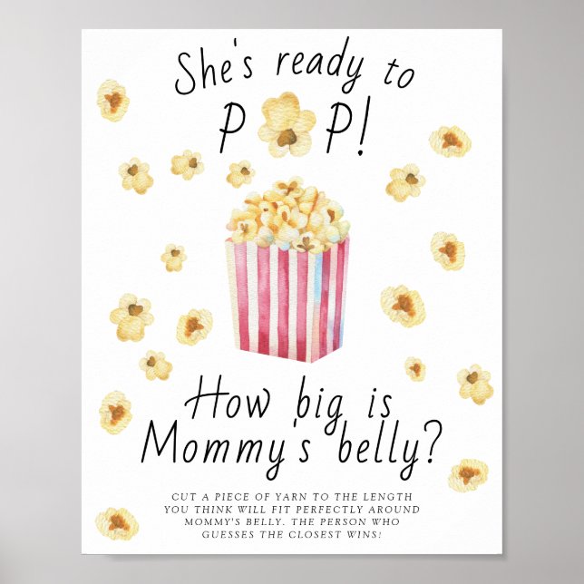 Popcorn - how big is mommy's belly game  poster (Front)
