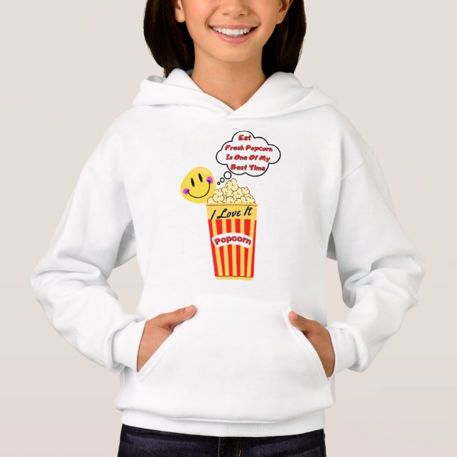 Popcorn I Love It sweat à capuche Hoodie (Front)