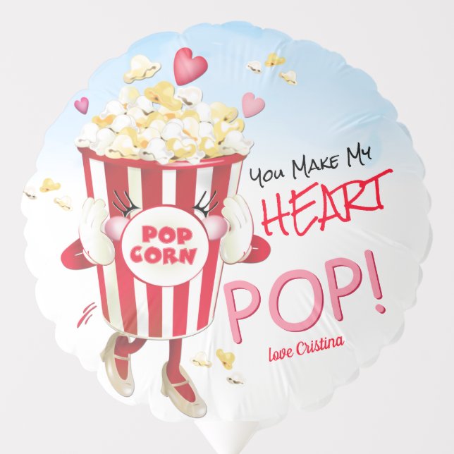Popcorn Love Funny Balloon (Front)