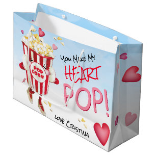 Popcorn Love Funny Pun Large Gift Bag